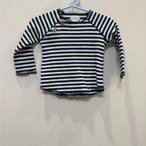 Mud Pie Navy and White Striped Long Sleeve Tee